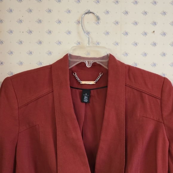 White House Black Market Red Blazer with Shawl Collar - Picture 5 of 6